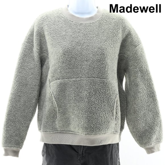Madewell Fleece Crewneck Long-sleeved Sweatshirt Women's S Gray - Picture 1 of 9